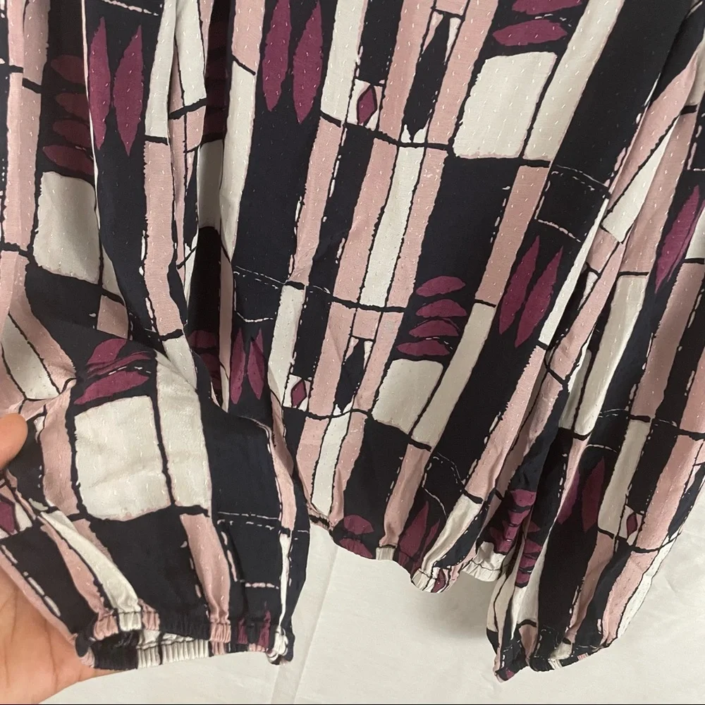 Anthropologie The Odells abstract print elastic waist women’s Size Small